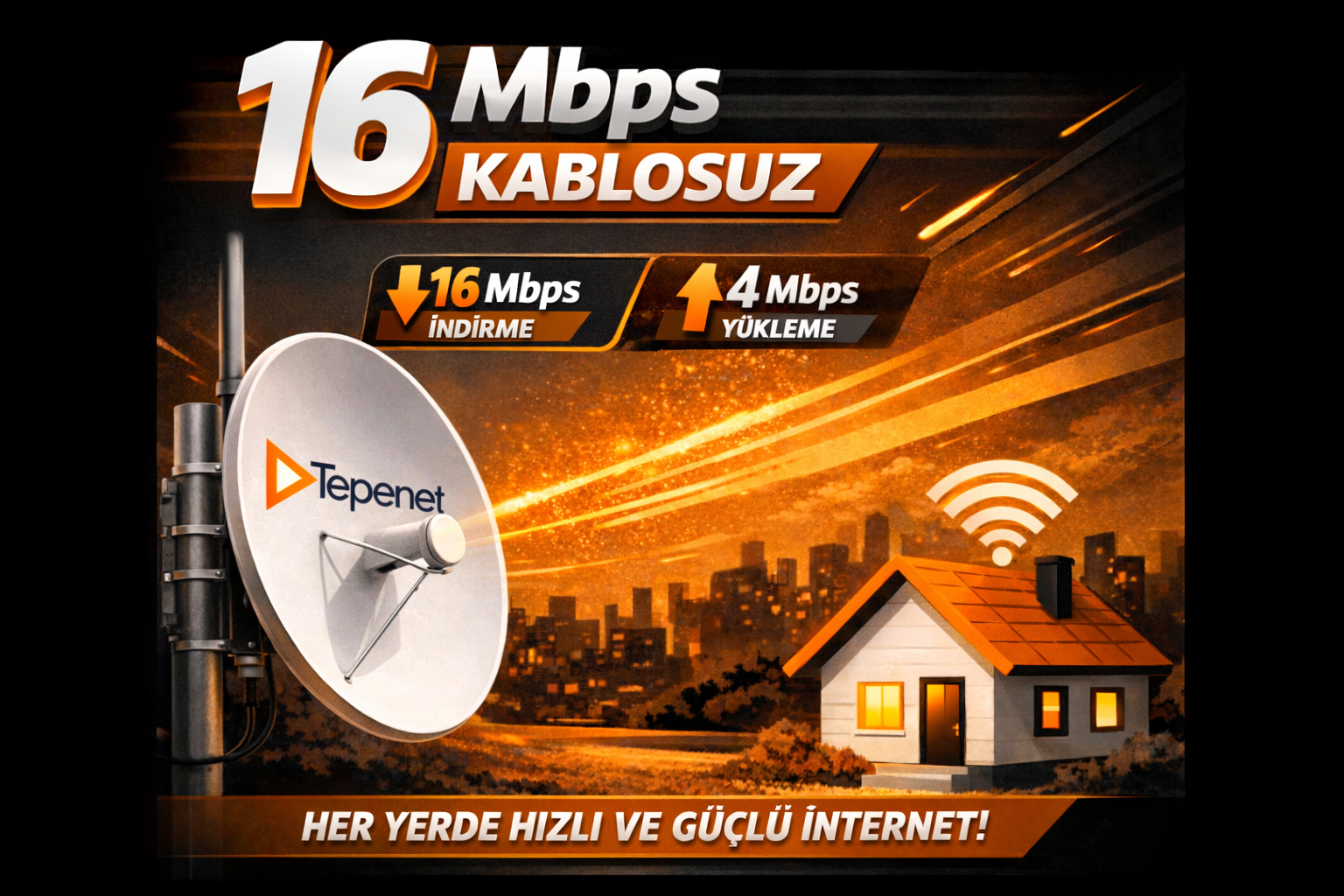 16 Mbps'e Kdr Ön Ödemeli KABLOSUZ